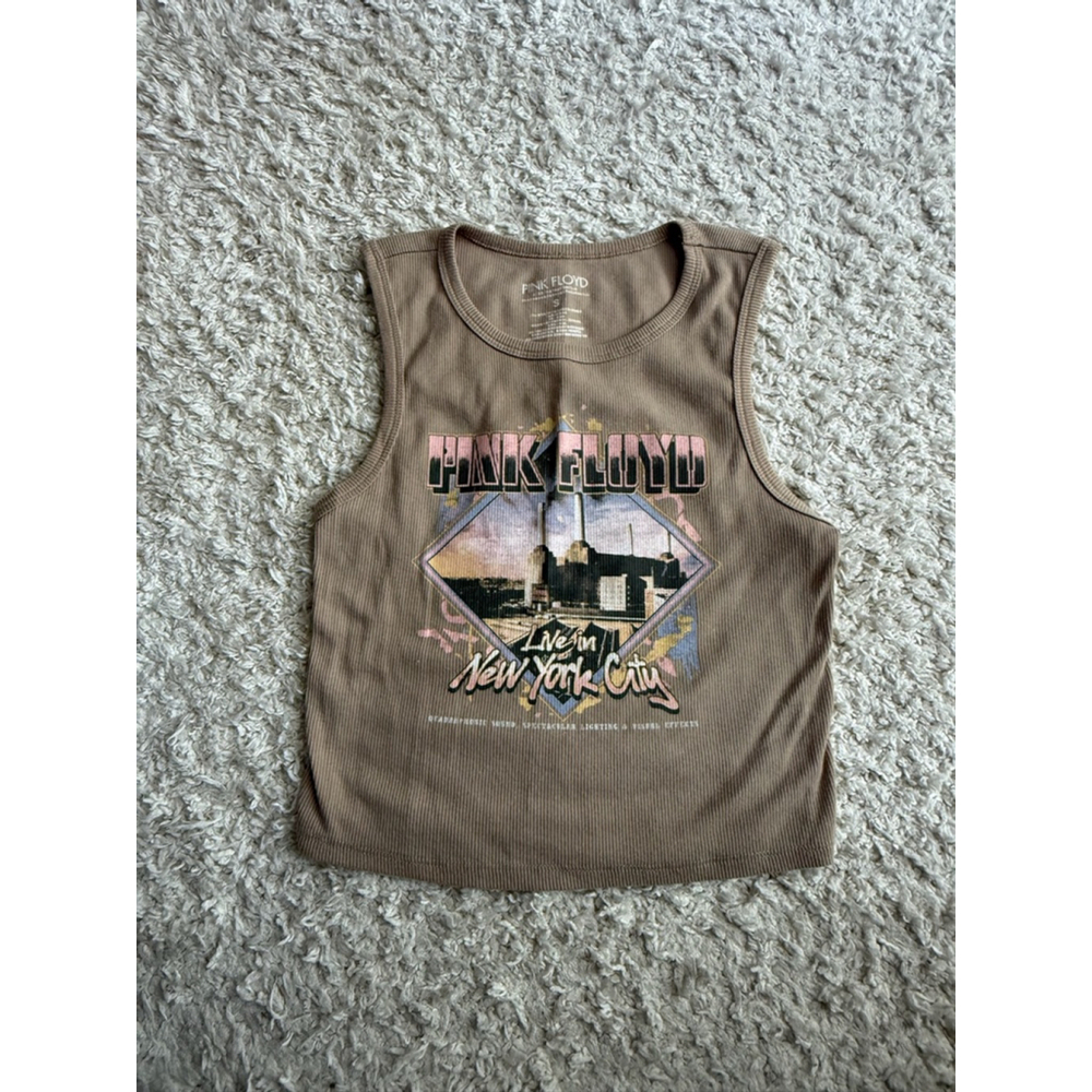 Women's Pink Floyd Tank Top Size S Brown